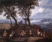 BRUEGHEL, Jan the Elder Travellers on the Way oil painting reproduction